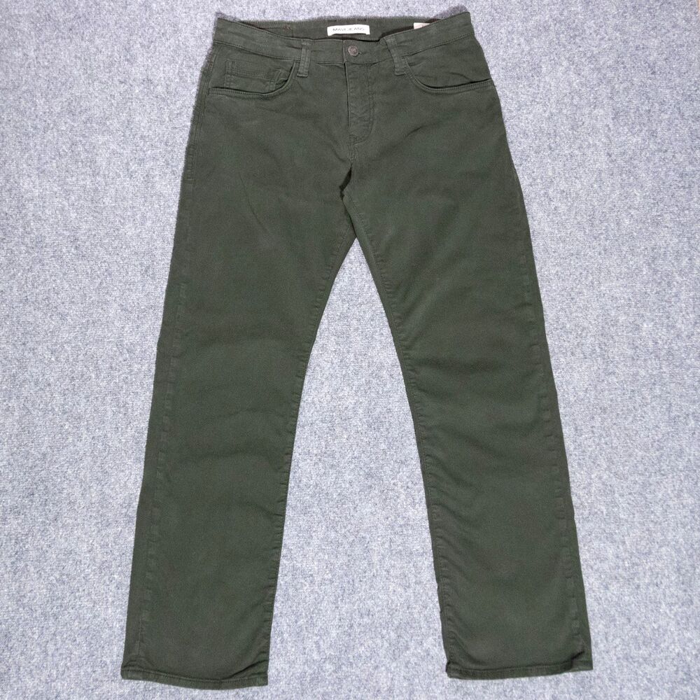 Mavi Zach Jeans Men's 32x30 Dark Green Straight Leg Stretch Pants 5 Pocket